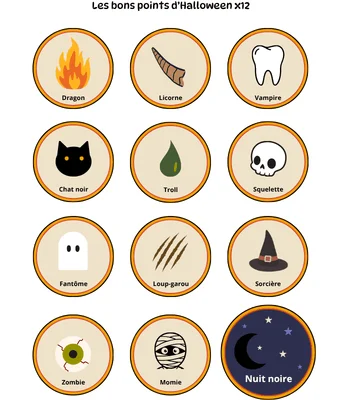 Les bons points d'halloween à imprimer