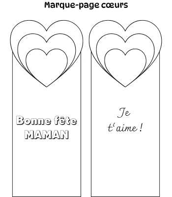 Marque-page fête des mères à personnaliser - Cœur - Fiche gratuite à imprimer