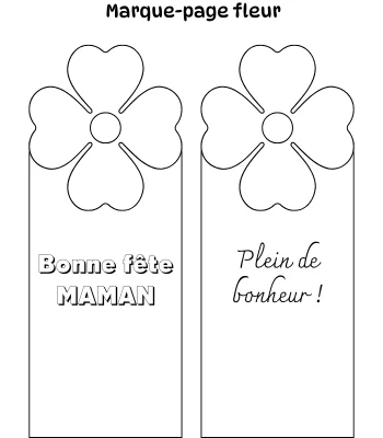 Marque-page fête des mères à personnaliser - Fleur - Fiche gratuite à imprimer