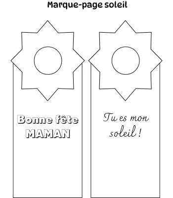 Marque-page fête des mères - Soleil - À imprimer gratuitement