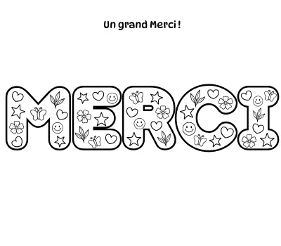 Merci géant à imprimer et à décorer pour enfant - Carte pour remercier fin année scolaire
