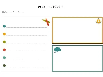 Fiche - Plan de travail titres libres à imprimer