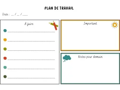 Fiche - Plan de travail à imprimer