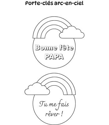 Porte-clés Bonne fête papa, activité pour les enfants à offrir à papa pour sa fête - Arc-en-ciel